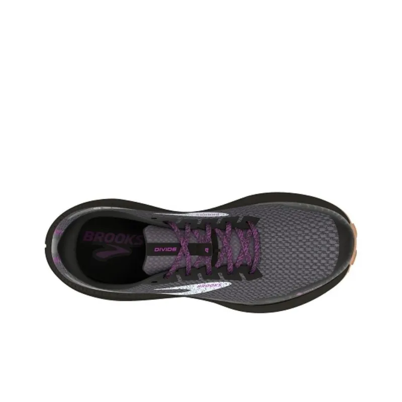 Brooks Divide Cushioning Breathable Low Top Running Shoes Women's Black Gray-4
