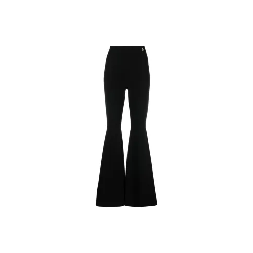 Patrizia Pepe Bee-plaque Ribbed Flared Trousers