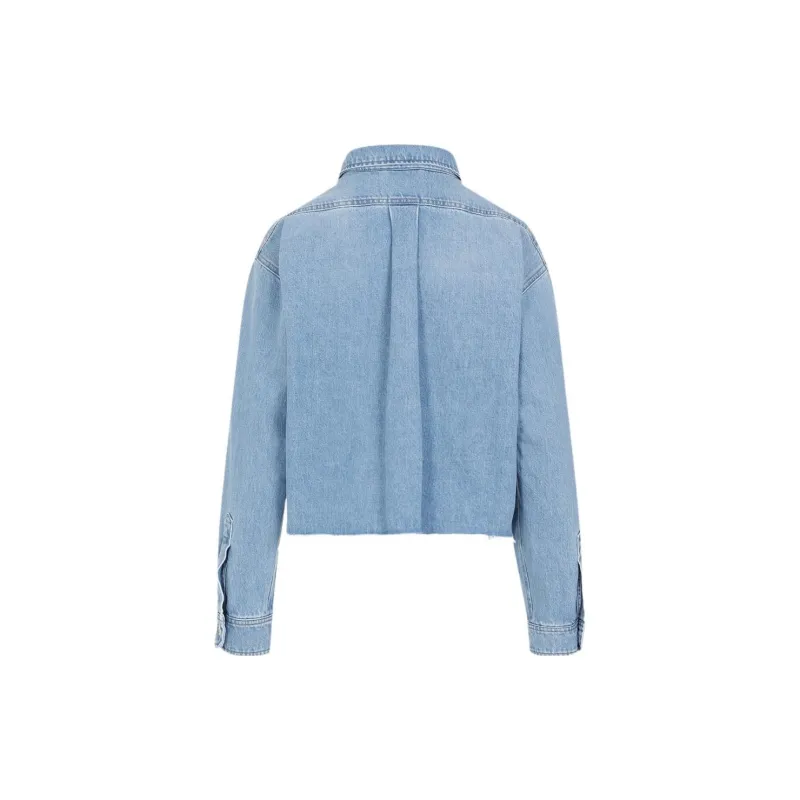 MIU MIU Logo embroidered Denim Jacket-1