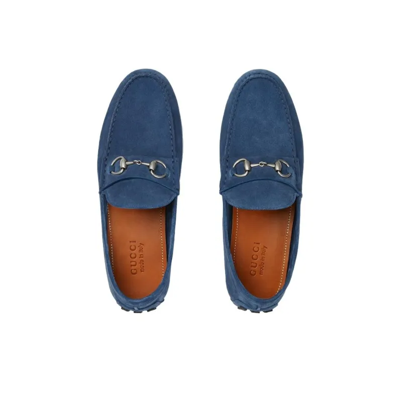 GUCCI Horsebit Beanie Shoes Men's Blue-2