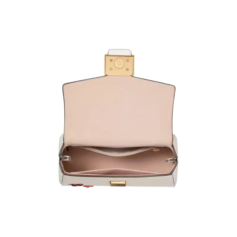 Kate Spade Katy Leather Shoulder Bag Crossbody Bag Handbag Small Size Women's Cream Multicolor-3