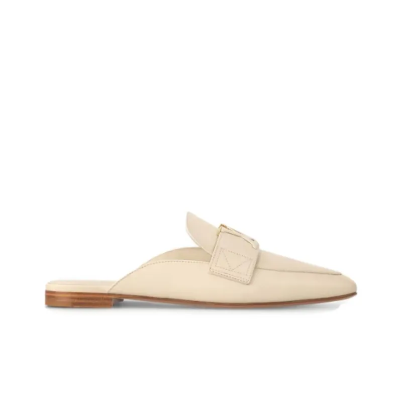 LOUIS VUITTON Capri Quiet Closed Toe Slippers Women's White-1