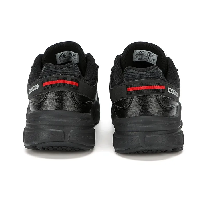 PEAK Classic Heritage Taichi Source Awakening Cushioning Height Increasing Low Top Chunky Sneakers Men's Black/Red-5