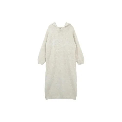 Serio Ludere Long Sleeved Dresses Women's Beige Apricot