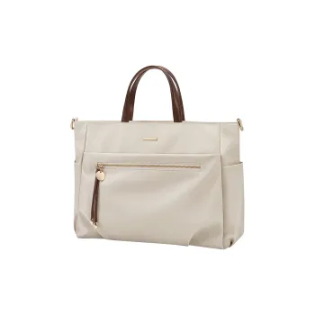 GOLF Fabric Handbag Crossbody Bag 15-Inch Laptop Bag Large Size Women's Apricot/Elegant Black