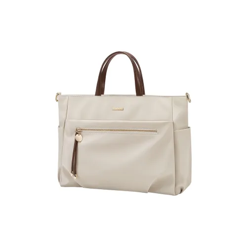 GOLF Fabric Handbag Crossbody Bag 15 Inch Laptop Bag Large Size Women's Apricot/Elegant Black