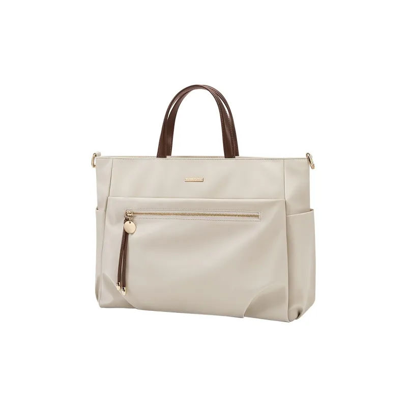 GOLF Fabric Handbag Crossbody Bag 15 Inch Laptop Bag Large Size Women's Apricot/Elegant Black-0
