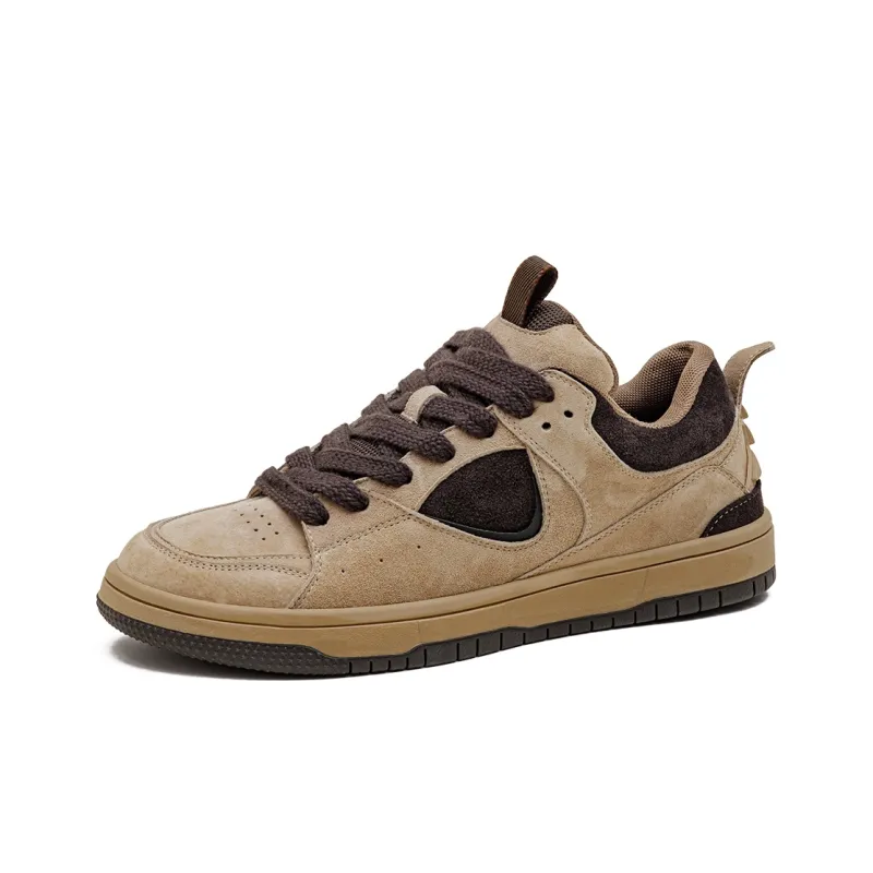MADEN Anti Slip Wear Resistant Low Top Skateboard Shoes Men's Brown-2