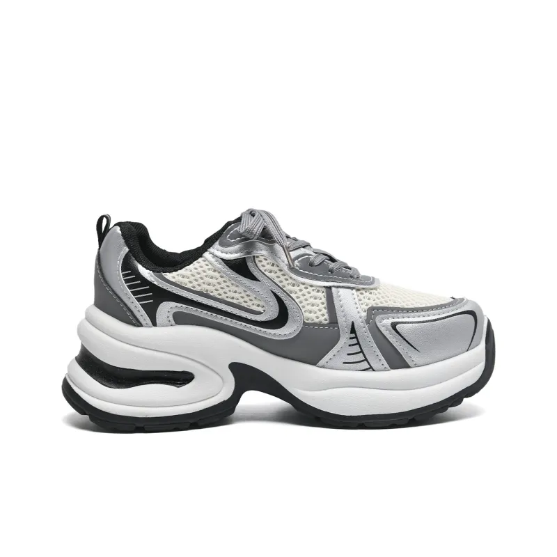 Circle Small Abrasion Resistant, Breathable, Lightweight Coverage Low Top Chunky Sneakers Women's-1