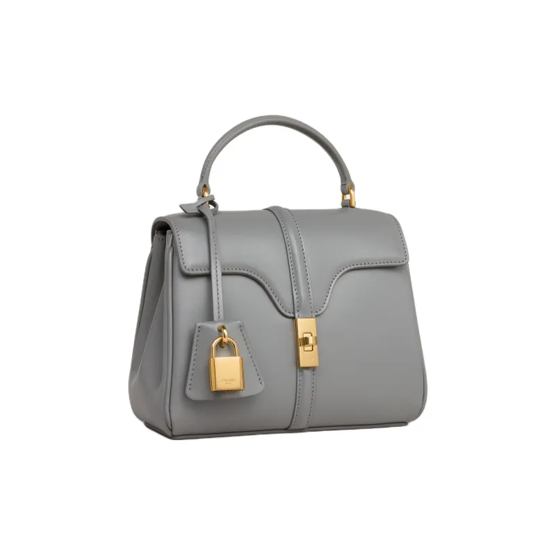 CELINE 16 Satin Calfskin Shoulder Bag Crossbody Bag Handbag Mini Women's Zinc Color-1