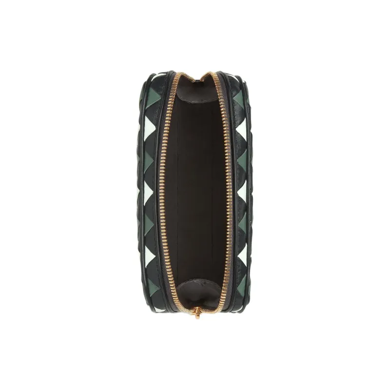 Bottega Veneta Cow Leather Clutch Trumpets Women's Stone Gray & Glacier Blue & Aloe Vera Green-2