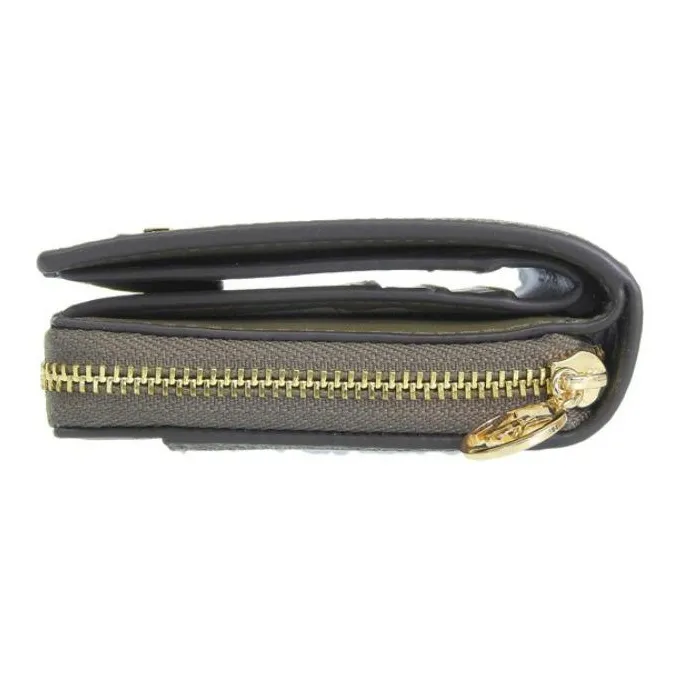 MICHAEL KORS Coated Canvas Card Holder, Wallet Unisex Olive Green-3