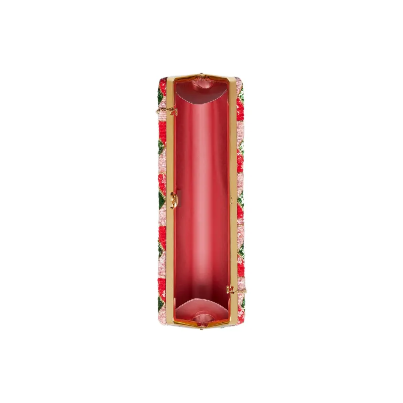 GUCCI Broadway Sequins Embroidery Cloud Pattern Fabric Evening Party Clutch Small Size Women's Red & Multicolor-6