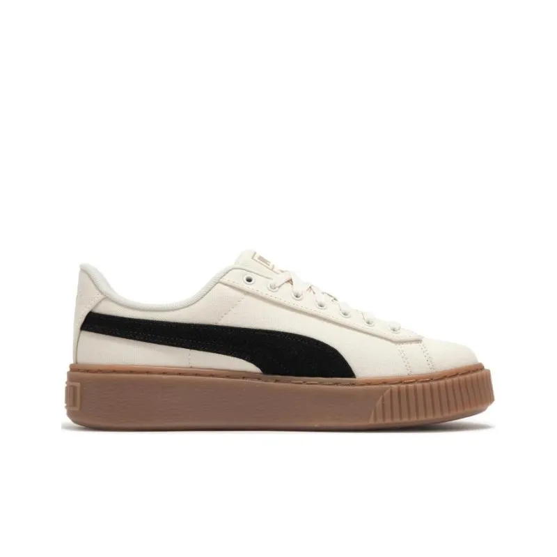 PUMA Basket Platform Canvas 'Beige Black' Women's-1