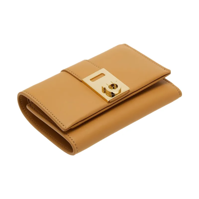 FERRAGAMO GANCINI Cow Leather Wallet Small Size Women's Brown-2