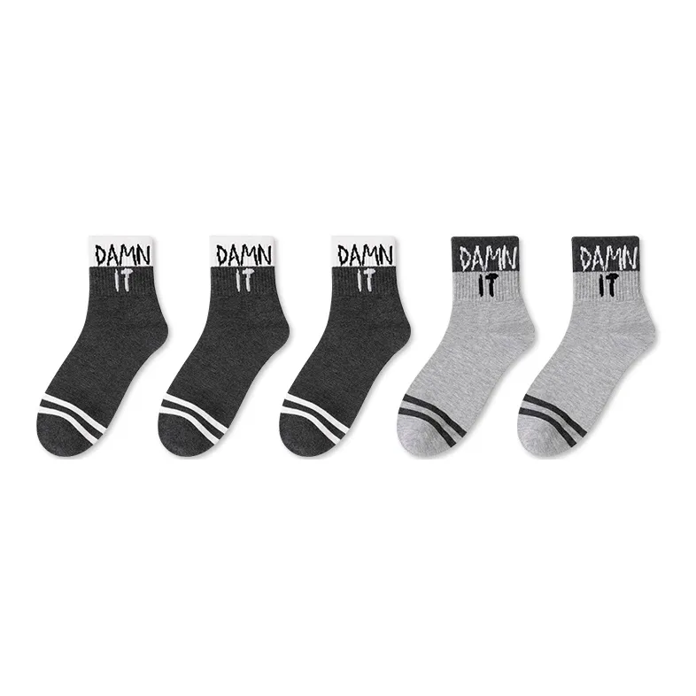 LUOLIAN Mid Calf Socks Men's 5 Pack-49