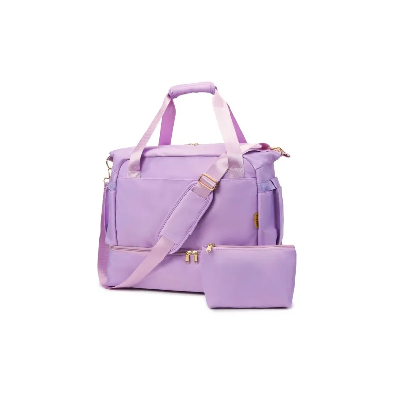 Duoluplo Doron Paul Oxford Travel Bag Regular Unisex Black Ecru/Purple/Blue Pink-11