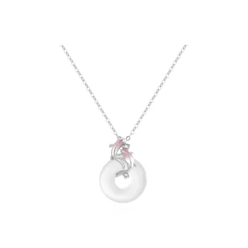 HOLLY RYAN Chalcedony New Chinese Style Peace Buckle Jade Necklace Women's