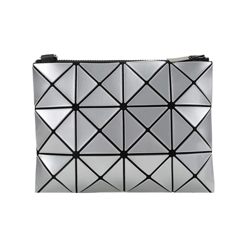 ISSEY MIYAKE PVC Small Square Bag Shoulder Bag Unisex Silver-3