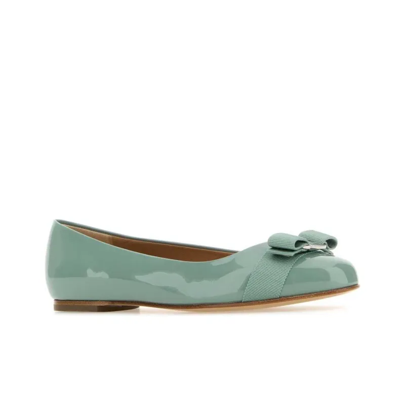 FERRAGAMO Varina Patent-finish Leather Ballerinas-4