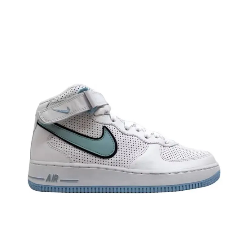 Nike Air Force 1 Mid White/Ice Blue Black Women's-1