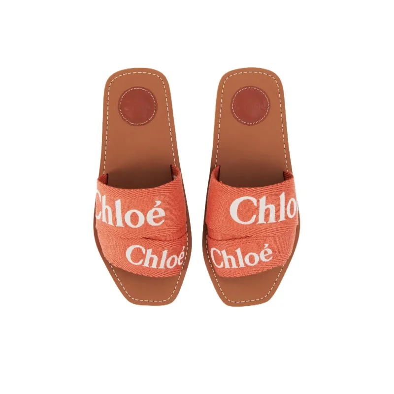 Chloé Woody Logo-embroidered Slides-4
