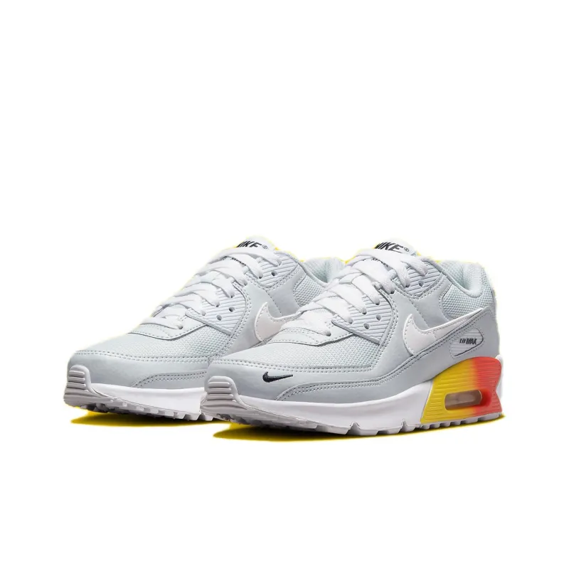 Nike Air Max 90 Abrasion Resistant Breathable Low Top Running Shoes Men's Gray-2