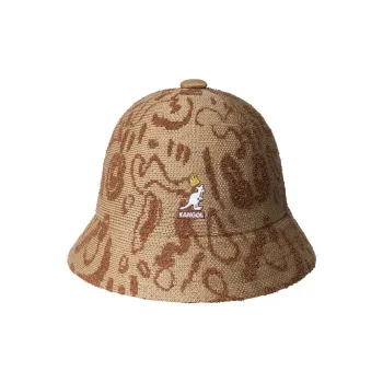 KANGOL Modified Acrylic Acrylic Recycled Polyester Nylon Bucket Hats Unisex Tan