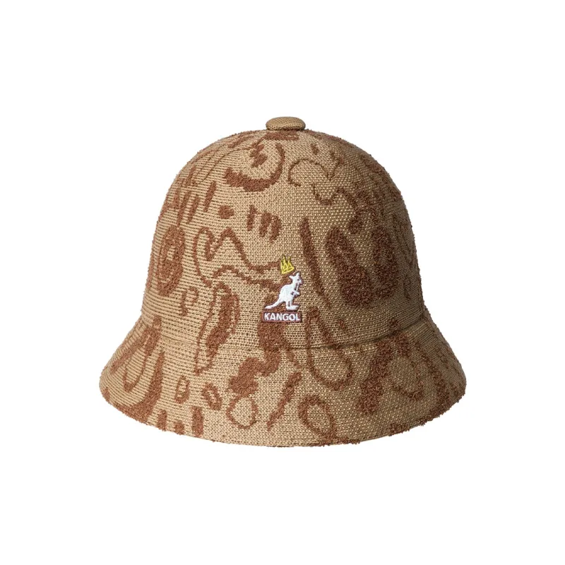 KANGOL Modified Acrylic Acrylic Recycled Polyester Nylon Bucket Hats Unisex Tan-0