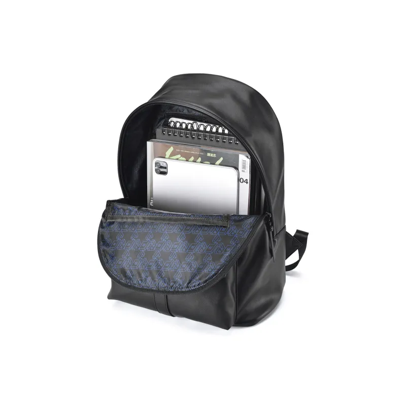 DRACONITE PU Student Backpack Regular Unisex Black-3