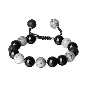 KINGFOCUS Obsidian Jade Bracelets Men's