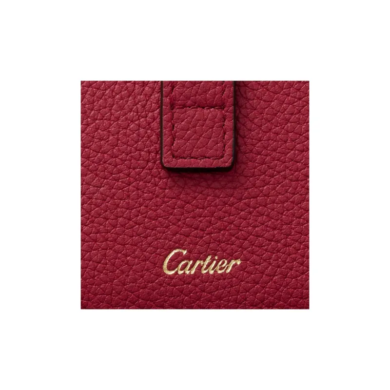CARTIER Trinity Series Textured Calfskin Card Holder Women's Red-4