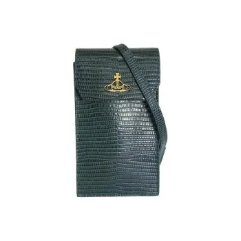 Vivienne Westwood Leather Shoulder Bag, Crossbody Bag, Cell Phone Pouch Unisex Green