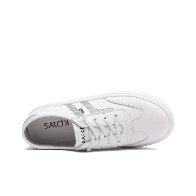 Satchi Low Top Skateboard Shoes Women's White-4