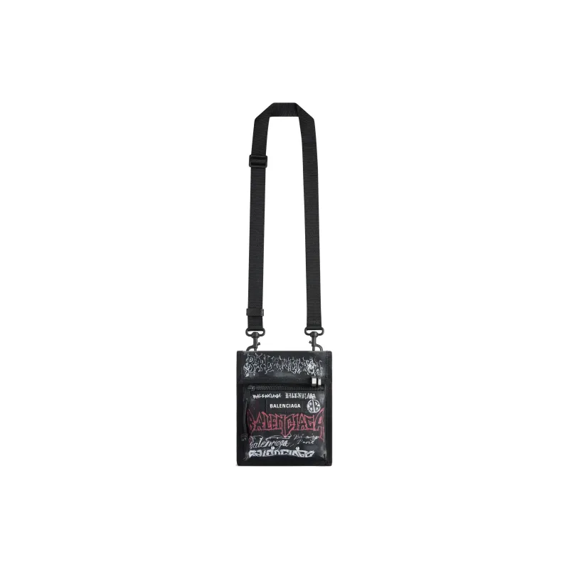 Balenciaga Explorer Fabric Clutch, Shoulder Bag, Crossbody Bag Small Size Men's Black-4