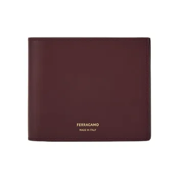 FERRAGAMO Cow Leather Wallet Men's Burgundy