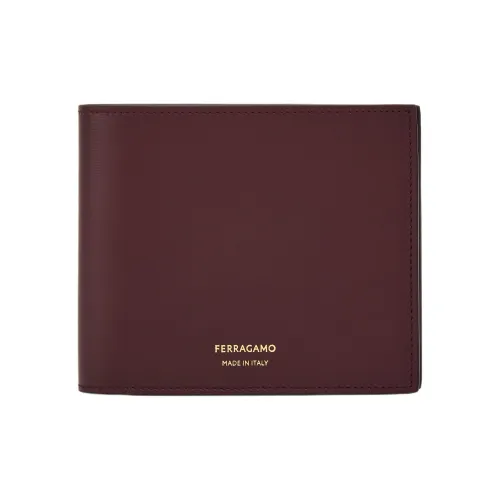 FERRAGAMO Cow Leather Wallet Men's Burgundy