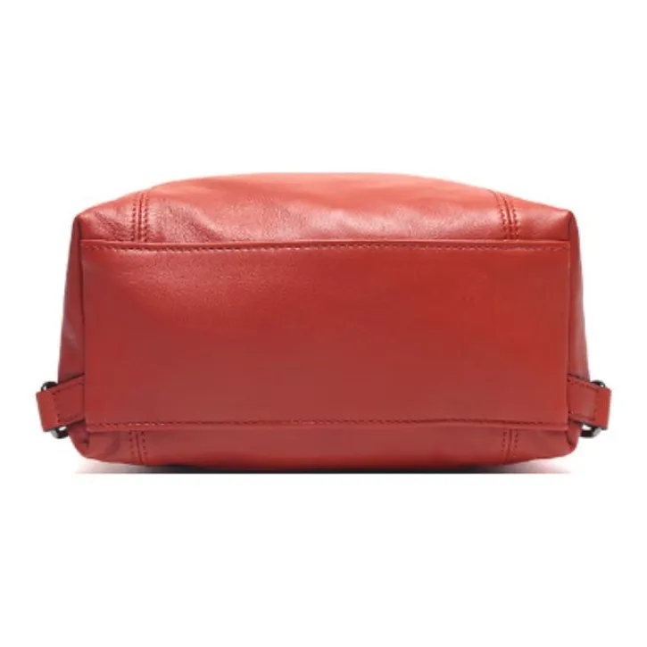 LONGCHAMP Le Pliage Cuir Sheepskin Backpack Mini Women's Rusty Red-4