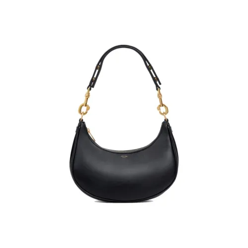 CELINE Smooth Cow Leather Handbag, Shoulder Bag, Crossbody Bag, Handbag Medium Size Women's Black