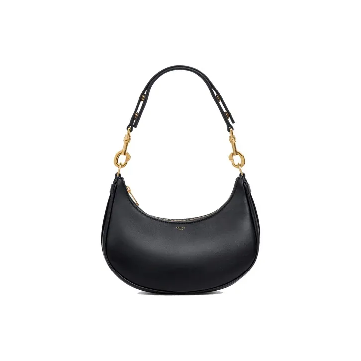 CELINE Smooth Cow Leather Handbag, Shoulder Bag, Crossbody Bag, Handbag Medium Size Women's Black-0