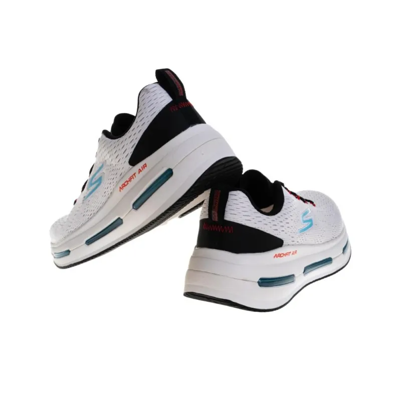 Skechers GO RUN MAX CUSHIONING ARCH FIT AIR Cushioning Wear-Resistant Low-Top Running Shoes Men's White Blue-3