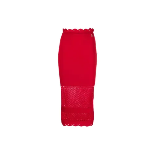 Patrizia Pepe Pointelle Knit Ribbed Fitted Skirt