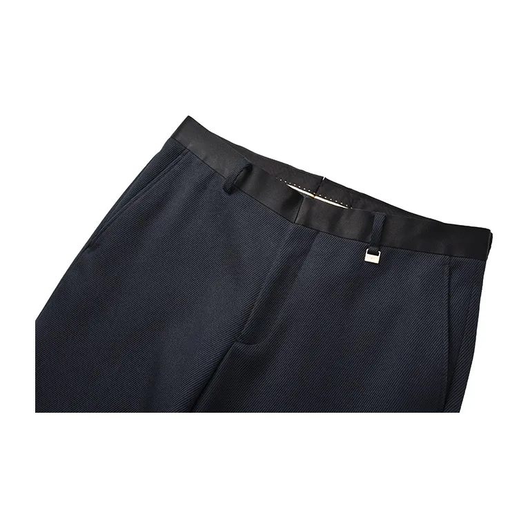 RARE Suit Trousers Men Navy Blue-3