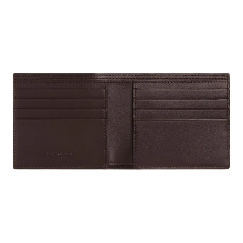 Bottega Veneta Cow Leather Wallet Men's Chocolate Brown & White-2