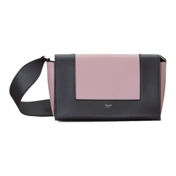 CELINE Cow Leather Shoulder Bag, Crossbody Bag Medium Size Women's Multicolor Pink
