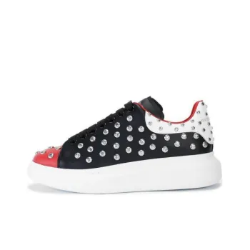 Alexander McQueen Oversized Low Top Skateboard Shoes Men's Black Red