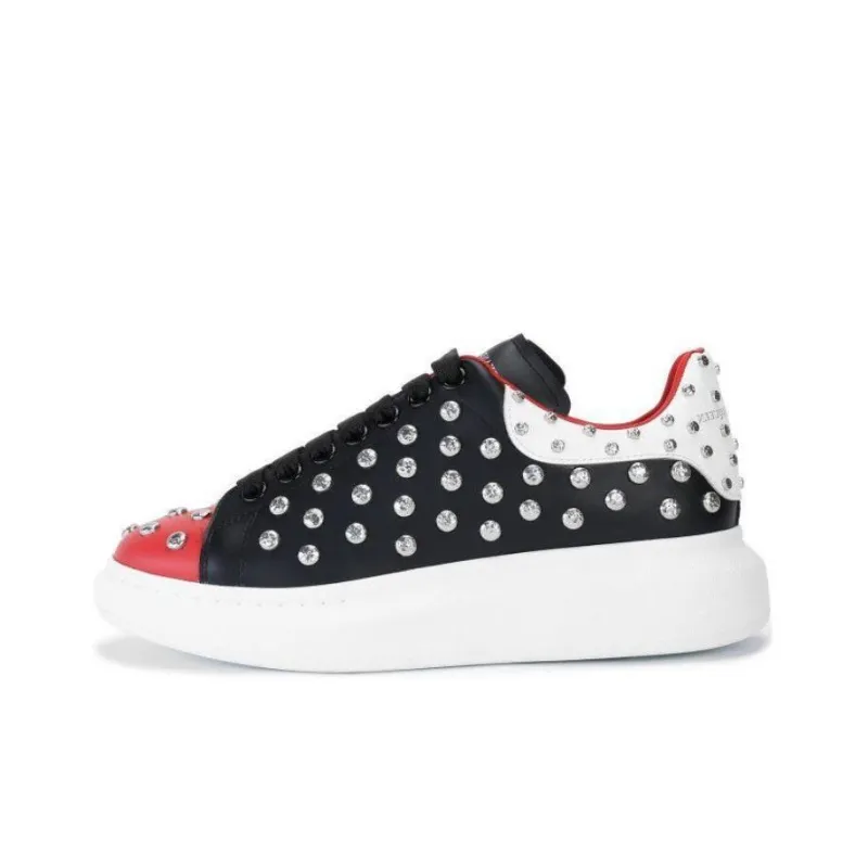 Alexander McQueen Oversized Low Top Skateboard Shoes Men's Black Red-0