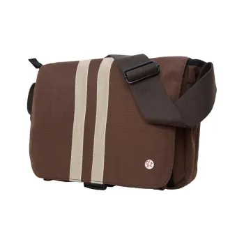 Manhattan Portage CORDURA Classic Fabric Crossbody Bag Shoulder Bag Unisex Dark Brown With Deep Gold Accents