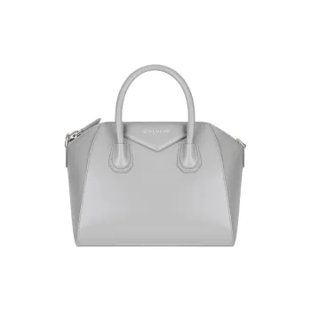 Givenchy Antigona Calfskin Shoulder Bag, Crossbody Bag, Handbag Small Size Women's Light Gray