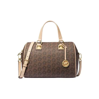 MICHAEL KORS Grayson Artificial Leather Shoulder Bag, Crossbody Bag, Handbag Medium Size Women's Dark Brown